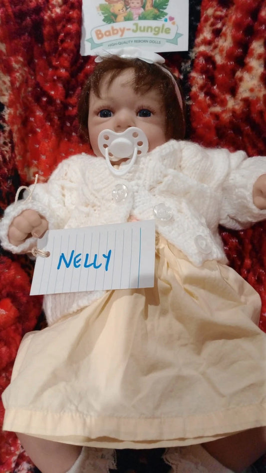 NELLY Pretty reborn doll girl. Nicely weighted to 4.5lbs 2.1kgs 17" 43cm