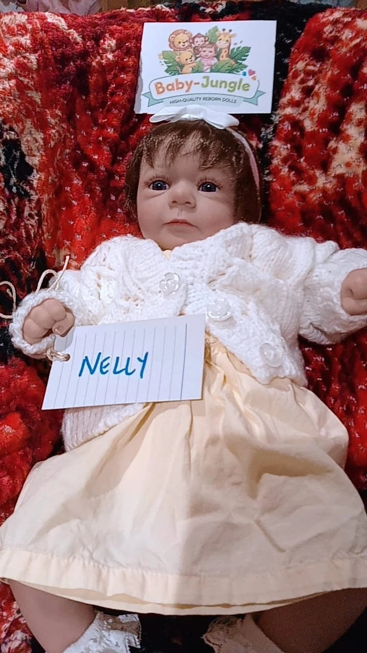 NELLY Pretty reborn doll girl. Nicely weighted to 4.5lbs 2.1kgs 17" 43cm