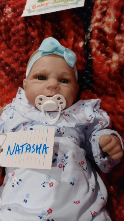 NATASHA Pretty reborn doll girl. Nicely weighted to 4.1lbs 1.9kgs 17" 43cm