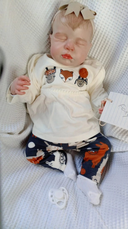 FOXY Beautiful reborn baby girl Professionally weighted to 5.82 lbs 18" 46cm