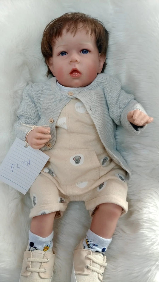 FLYN Cute reborn Doll boy Professionally weighted to 7.6 lbs 22" 56cm