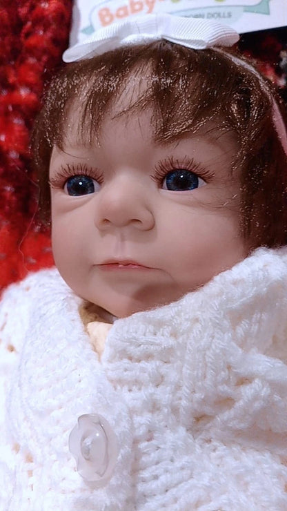 NELLY Pretty reborn doll girl. Nicely weighted to 4.5lbs 2.1kgs 17" 43cm
