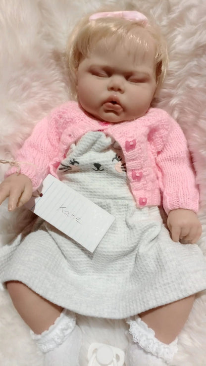 KATIE Beautiful New reborn doll Girl asleep weight 5.94 lbs 2.7kgs 19" 48cm