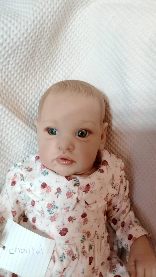 CHANTAL Beautiful reborn doll girl weighted 4.88 lbs 19" 48cm painted hair