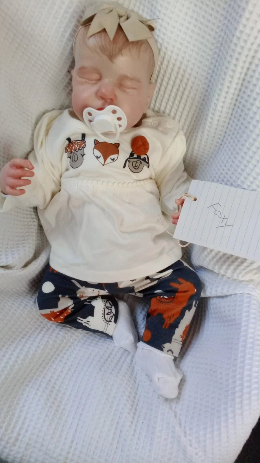FOXY Beautiful reborn baby girl Professionally weighted to 5.82 lbs 18" 46cm