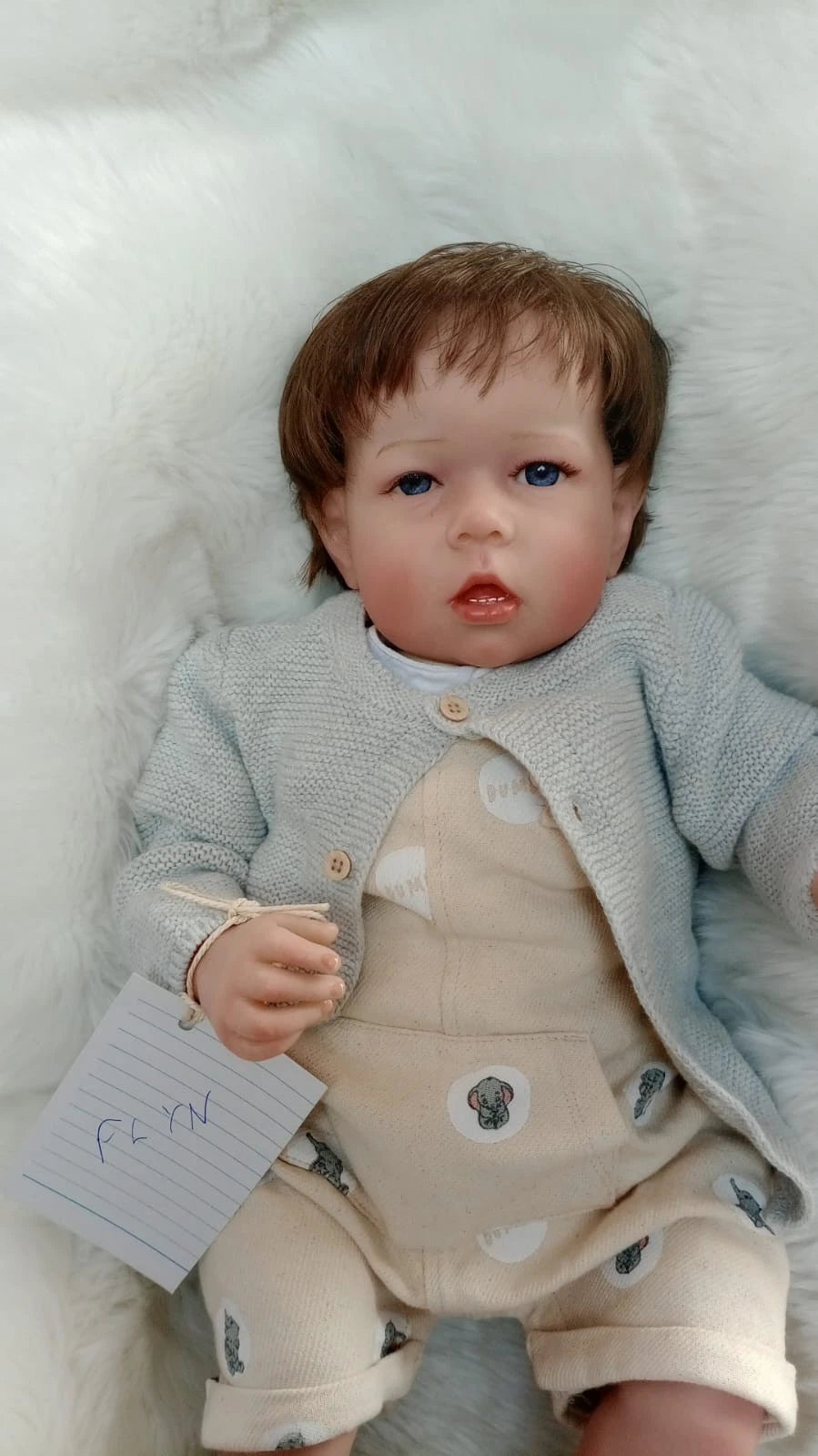 FLYN Cute reborn Doll boy Professionally weighted to 7.6 lbs 22" 56cm
