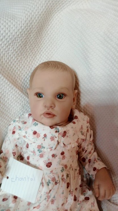 CHANTAL Beautiful reborn doll girl weighted 4.88 lbs 19" 48cm painted hair