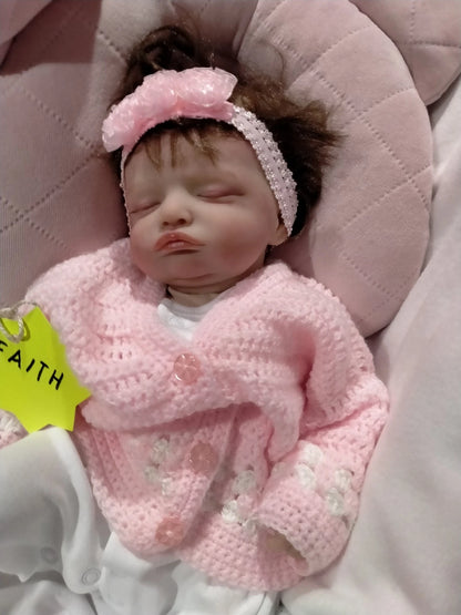 FAITH Sweet reborn doll girl Professionally weighted 4.2lbs 1.9kgs 16" 41cm