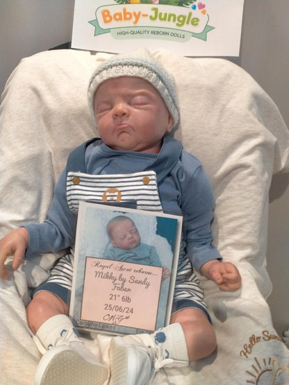 MIKKY By Sandy Faber reborn doll boy Mikki . weight &nbsp;6bs 2.7kgs 21" 53cm