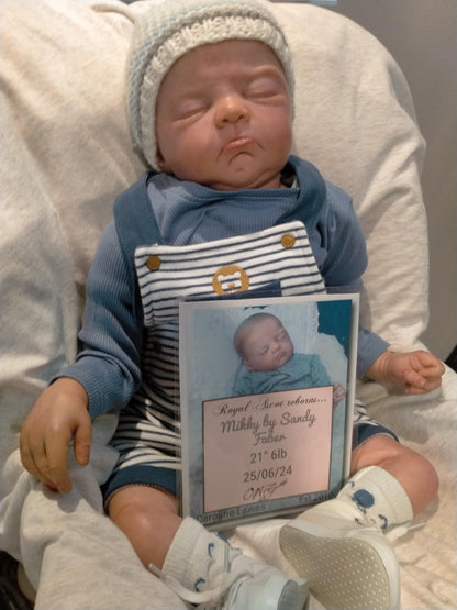 MIKKY By Sandy Faber reborn doll boy Mikki . weight &nbsp;6bs 2.7kgs 21" 53cm