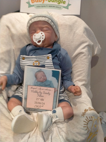 MIKKY By Sandy Faber reborn doll boy Mikki . weight &nbsp;6bs 2.7kgs 21" 53cm