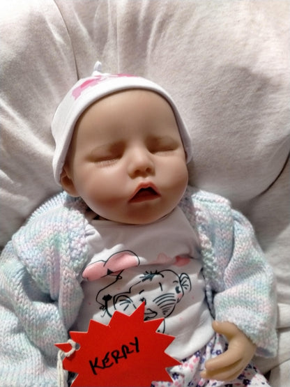 KERRY Lovely asleep reborn girl Nicely weighted to 3.8lbs 1.7kgs 16" 41cm