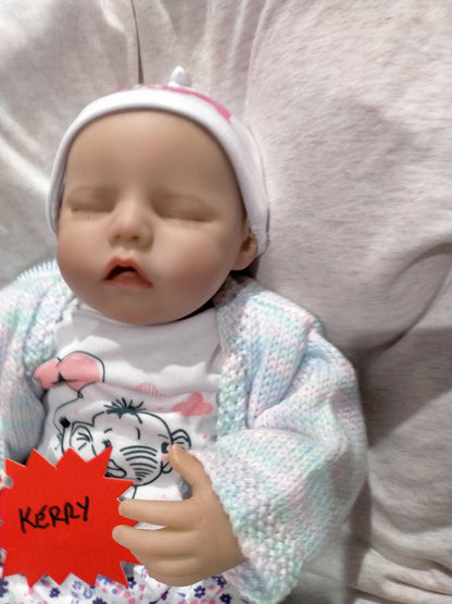KERRY Lovely asleep reborn girl Nicely weighted to 3.8lbs 1.7kgs 16" 41cm
