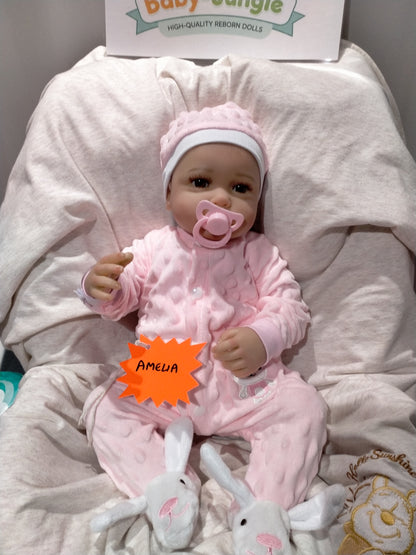 AMELIA Beautiful reborn doll girl. Nicely Weighted to 4.8lbs 2.2kgs 18" 46cm