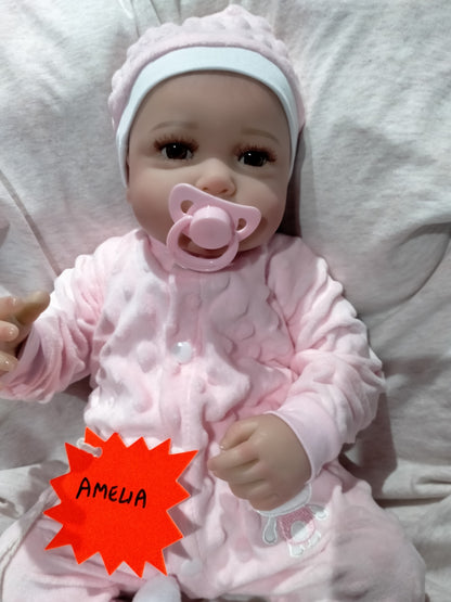 AMELIA Beautiful reborn doll girl. Nicely Weighted to 4.8lbs 2.2kgs 18" 46cm