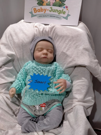 JONNY Loveable reborn doll Boy. Nicely Weighted to 4.5lbs 2kgs 16" 41cm