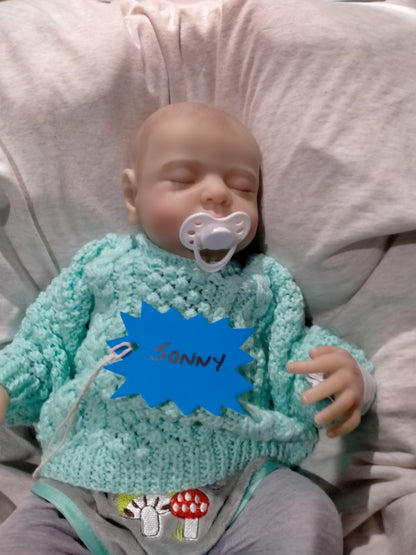 JONNY Loveable reborn doll Boy. Nicely Weighted to 4.5lbs 2kgs 16" 41cm