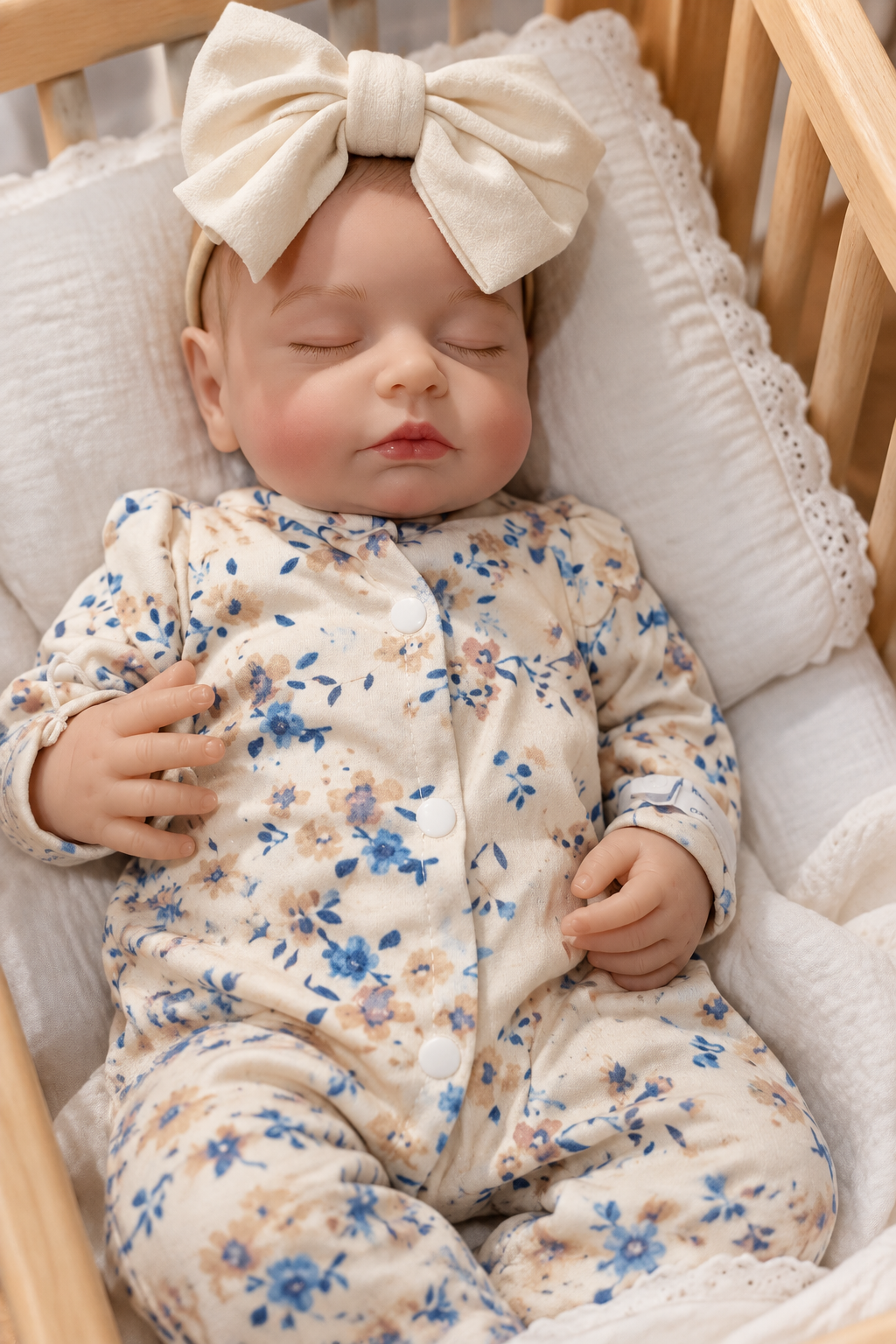 Ada asleep in her cot