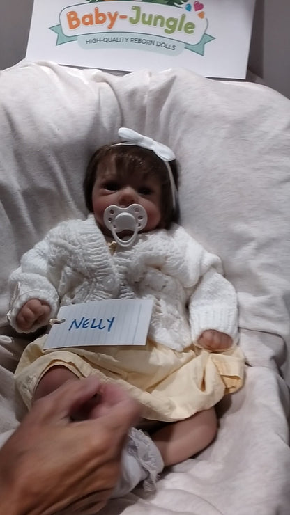 NELLY Pretty reborn doll girl. Nicely weighted to 4.5lbs 2.1kgs 17" 43cm