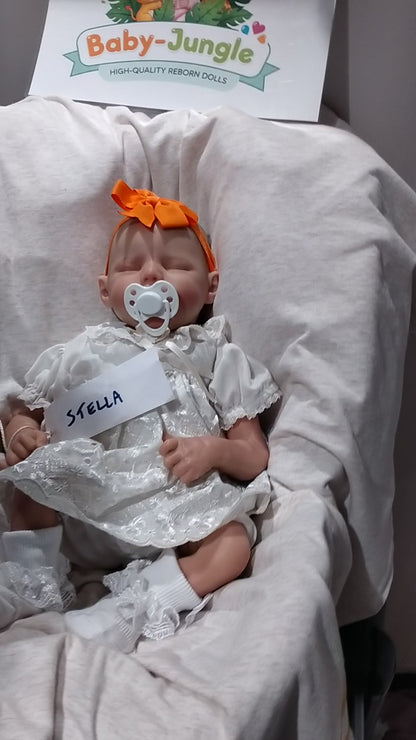 STELLA Beautiful Reborn doll Nicely weighted to 4 lbs 1.8 kgs 15" 38cm