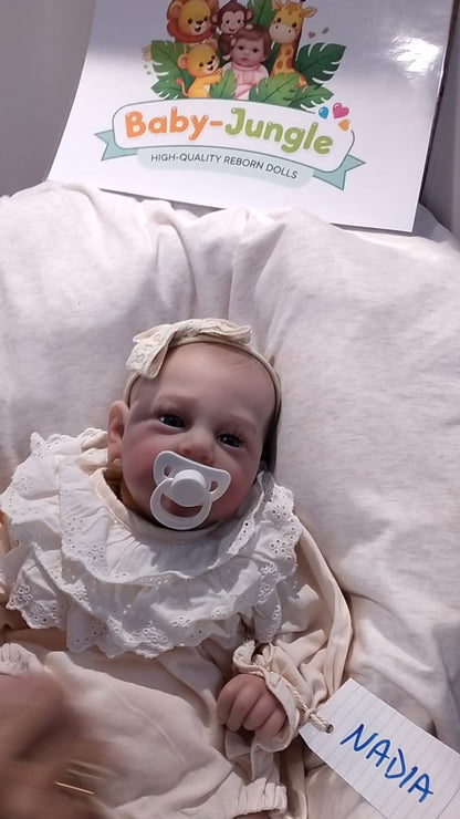 NADIA Reborn doll girl. Professionally weighted to 5.3lbs 2.4kgs 19" 48cm