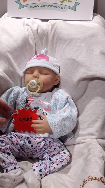 KERRY Lovely asleep reborn girl Nicely weighted to 3.8lbs 1.7kgs 16" 41cm