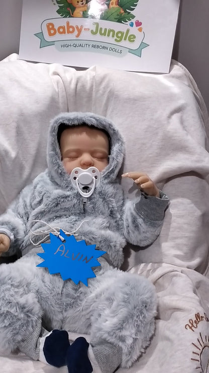 ALVIN Cute Reborn Doll Boy – Nicely Weighted 5lbs | 17" Baby-Jungle