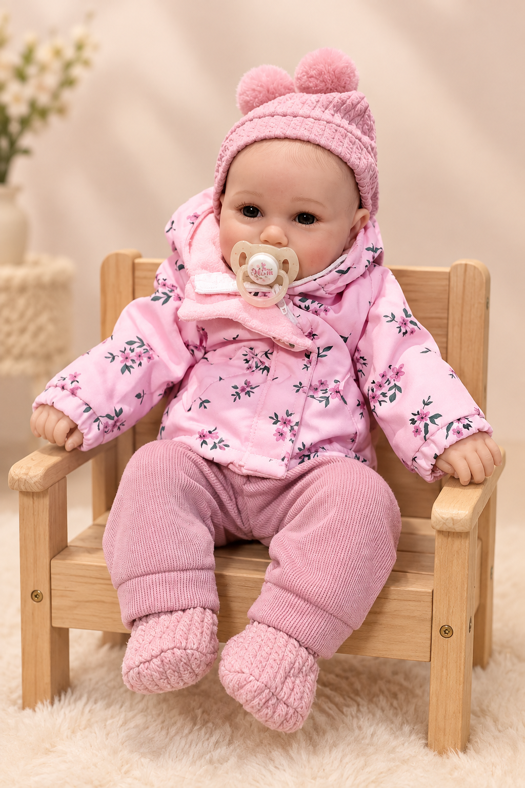 Roza on child's bench